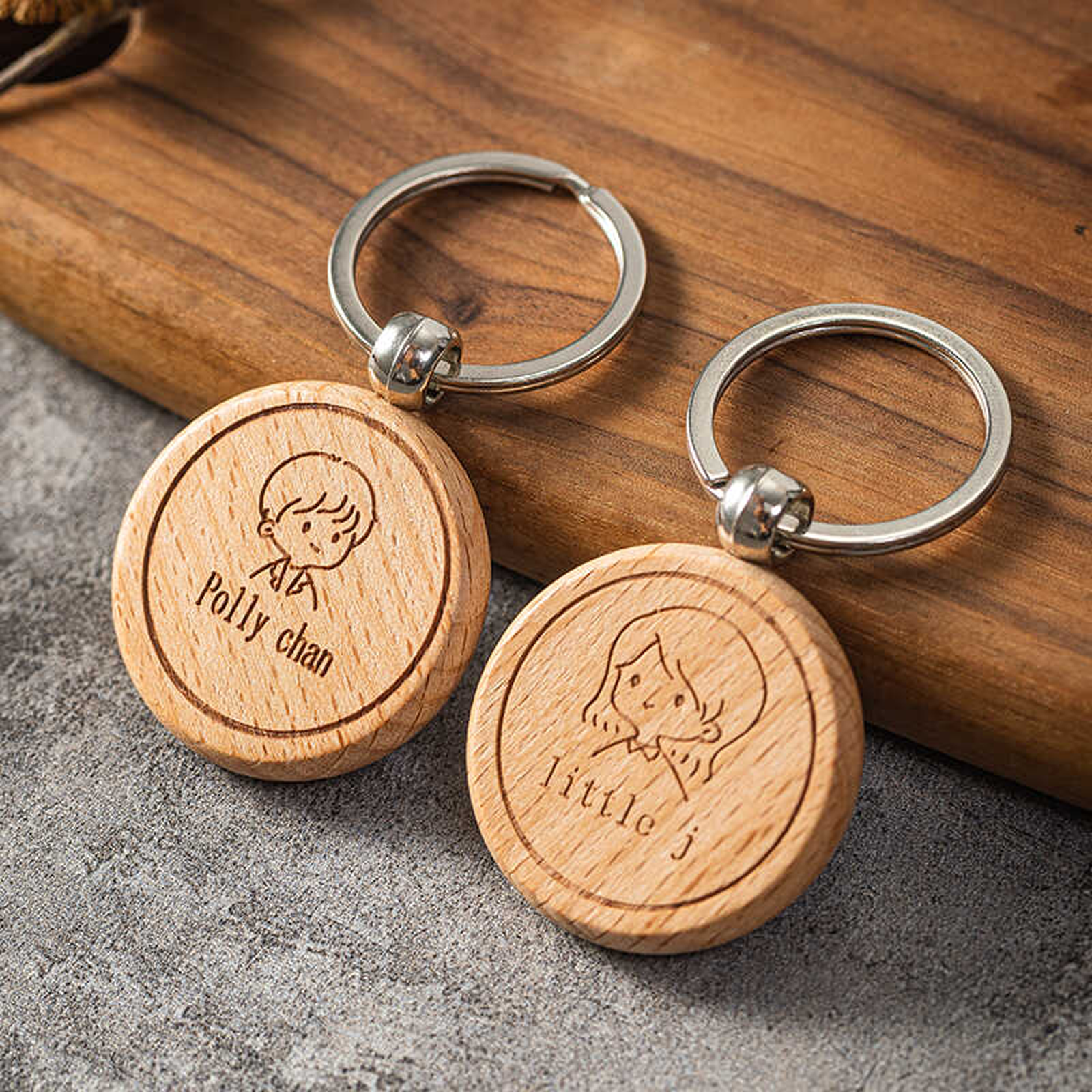 Beechwood Round Keychains (10pcs)