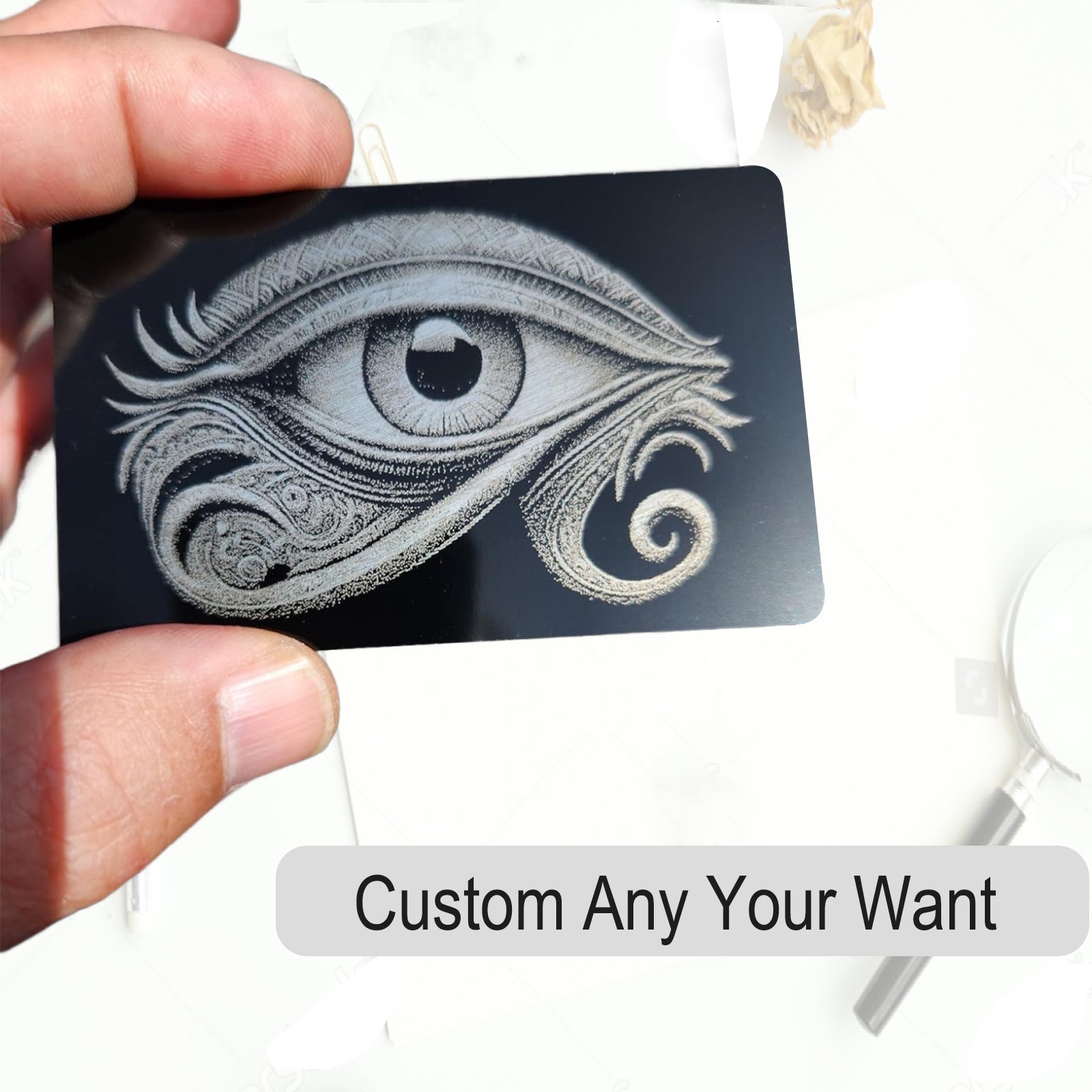 Frosted Black Metal Business Cards