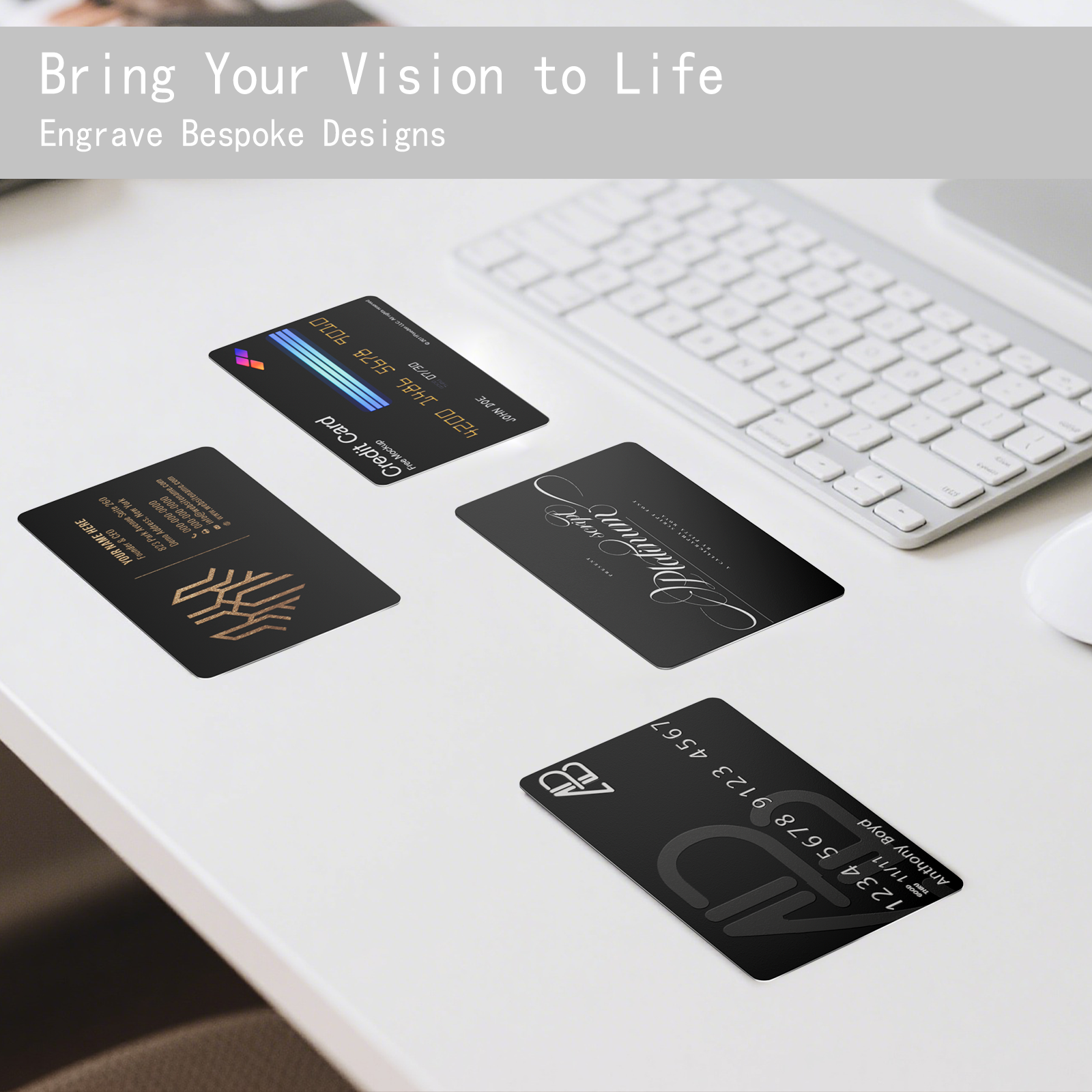 Frosted Black Metal Business Cards