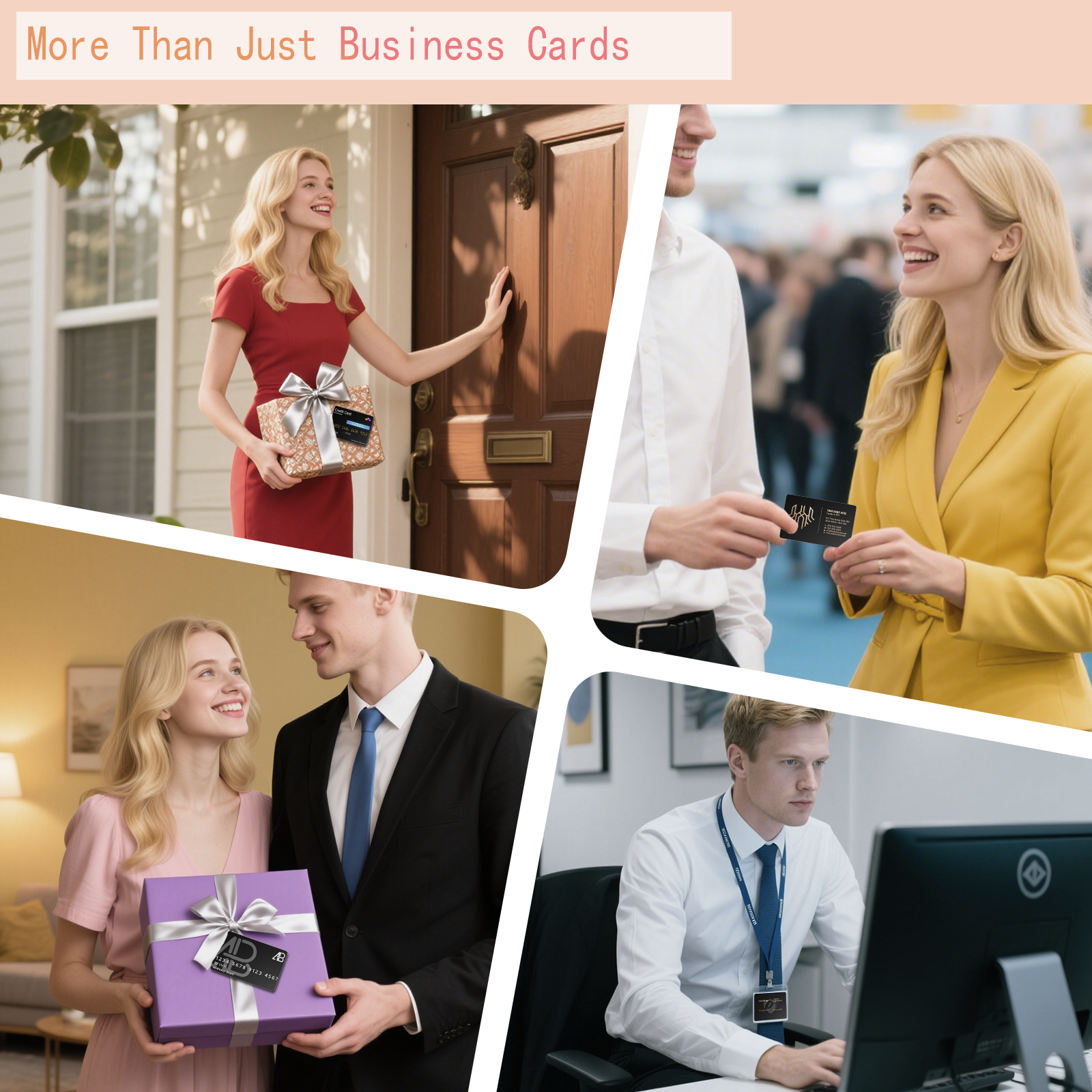 Frosted Black Metal Business Cards