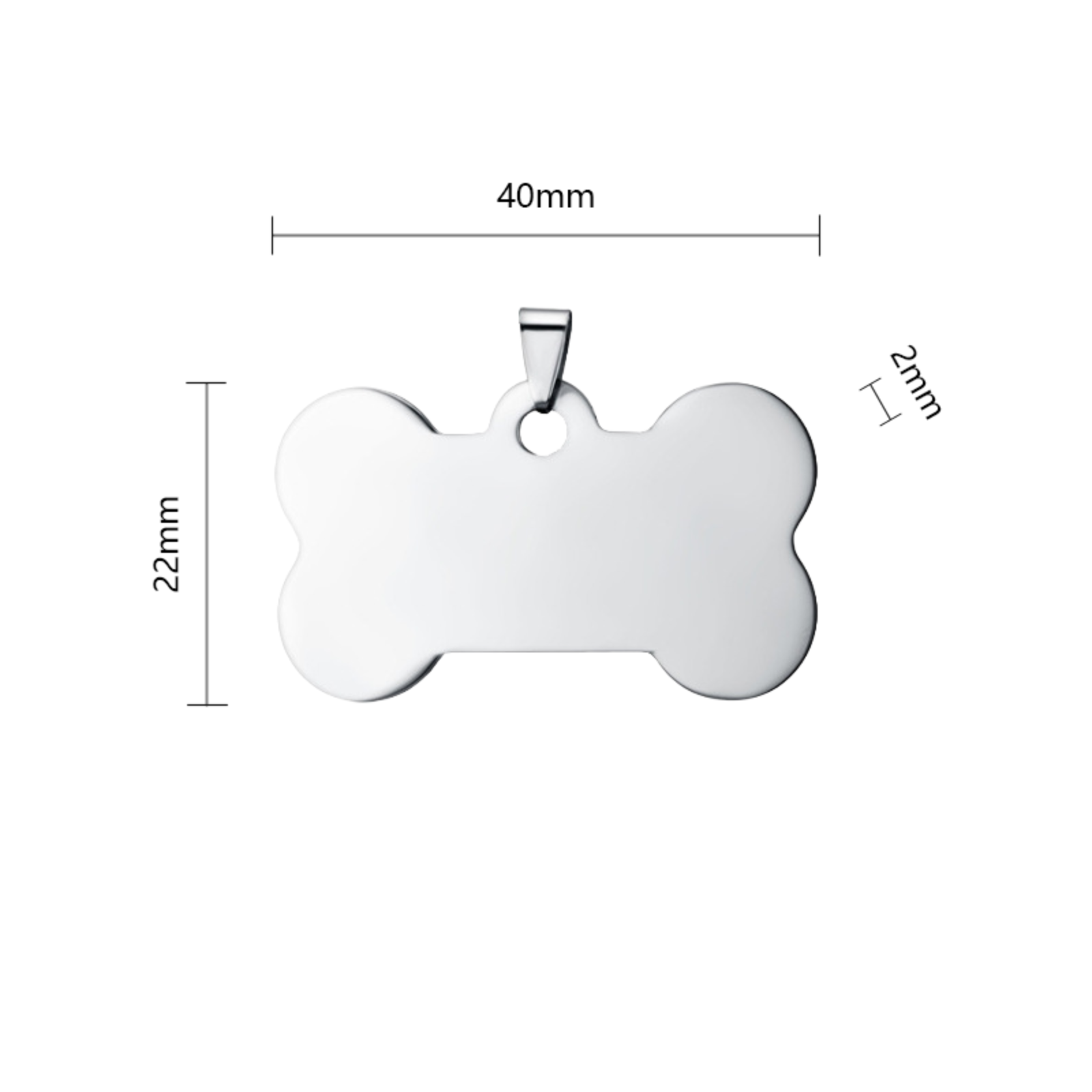 Stainless Steel Bone Tags (10pcs)