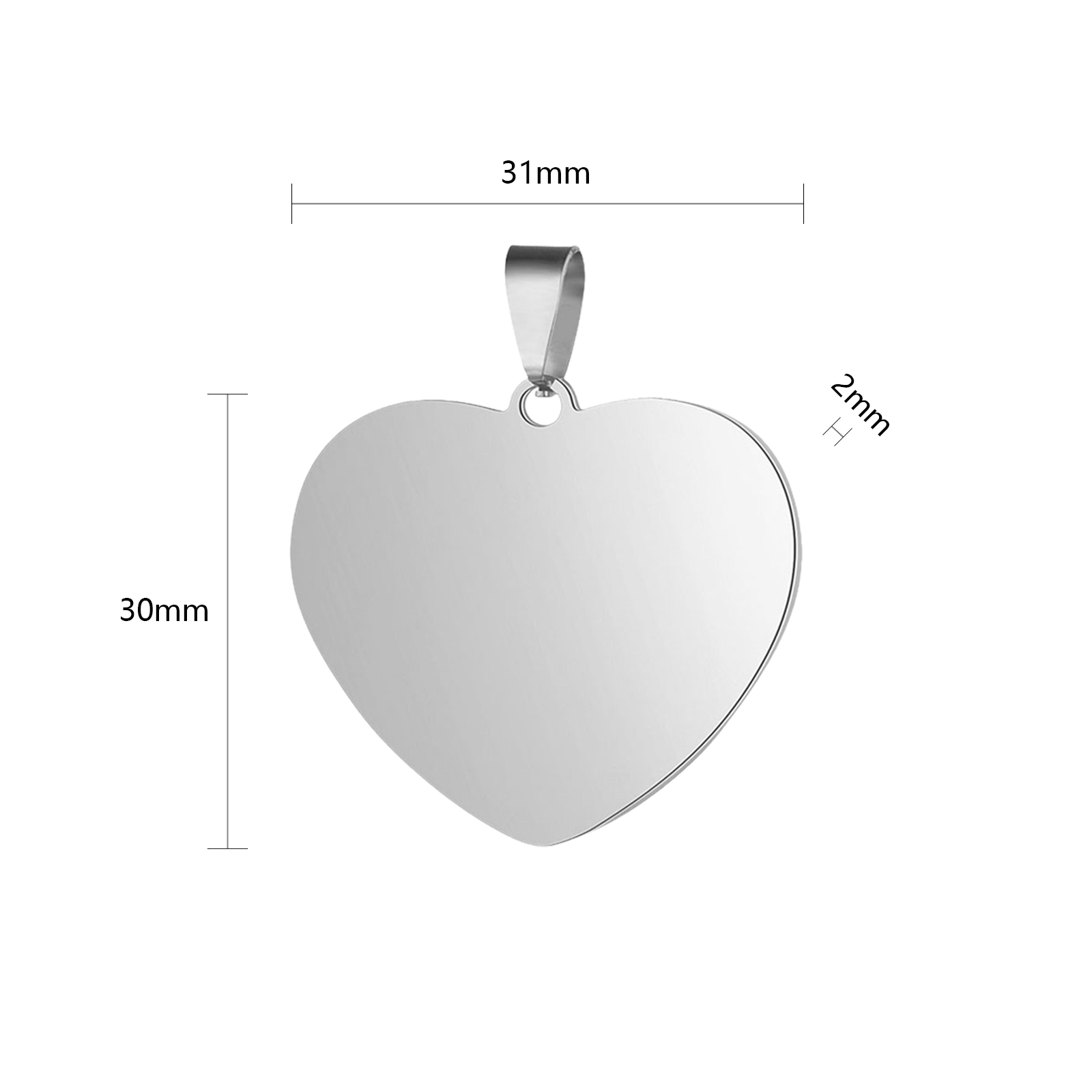 Stainless Steel Heart Tags (10pcs)