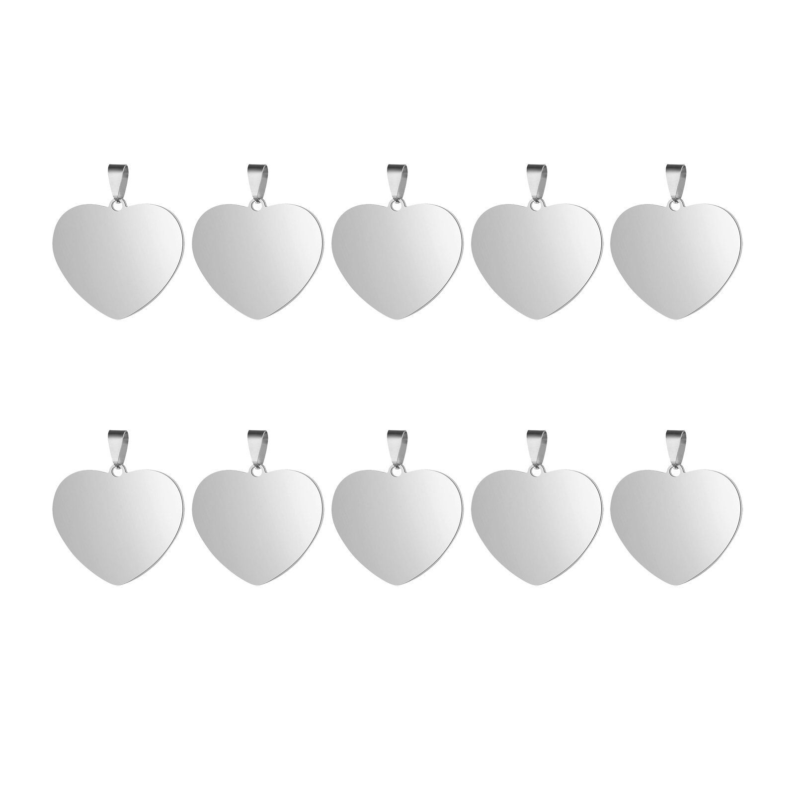 Stainless Steel Heart Tags (10pcs)